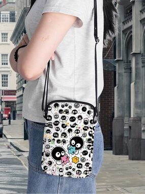NWT Spirited Away Soot Sprite Crossbody Shoulder Bag White Black Pink